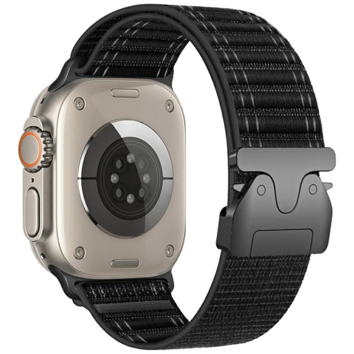 Beline - Beline Apple Watch 42/44/45/49mm Armband Nylon - Svart