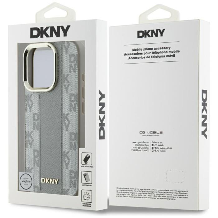DKNY - DKNY iPhone 16 Pro Mobilskal MagSafe Checkered Pattern - Beige