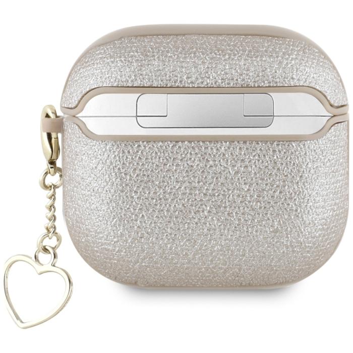 Guess - Guess AirPods 4 Skal Metallic Script Charm - Guld