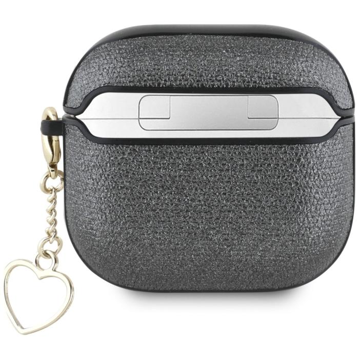 Guess - Guess AirPods 4 Skal Metallic Script Charm - Svart