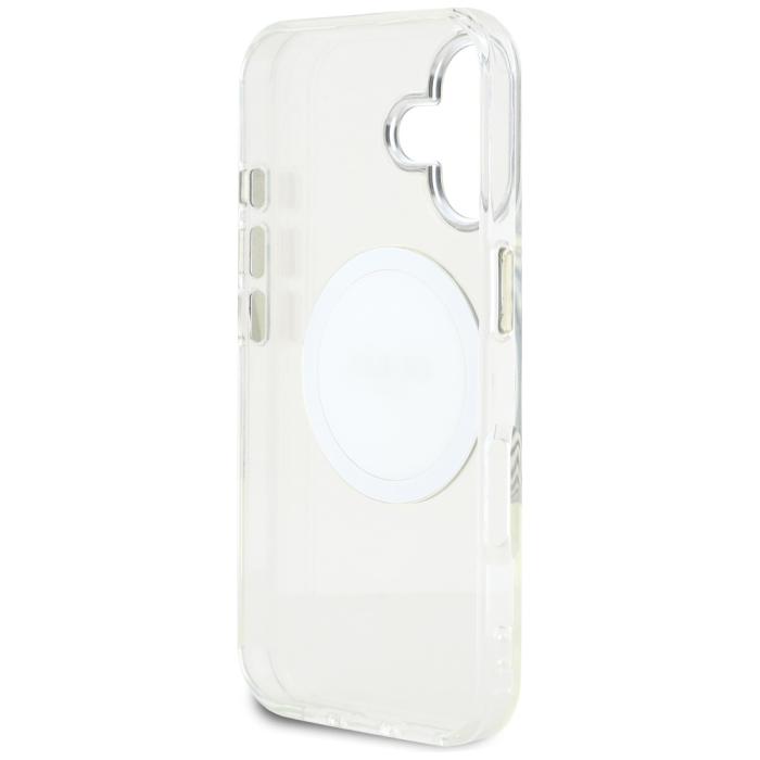 Guess - Guess iPhone 16 Mobilskal MagSafe IML Metal Colored Circle - Vit