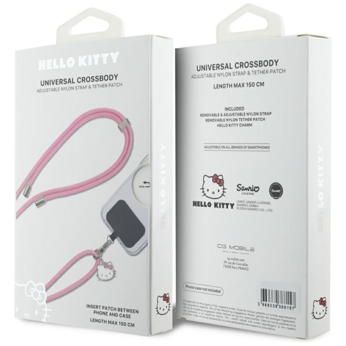 Hello Kitty - Hello Kitty Mobilrem Universal Patch & Kitty Head Charm – Rosa