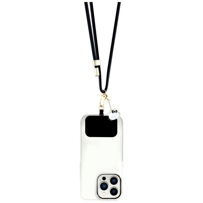 Hello Kitty - Hello Kitty Mobilrem Universal Patch & Kitty Head Charm – Svart