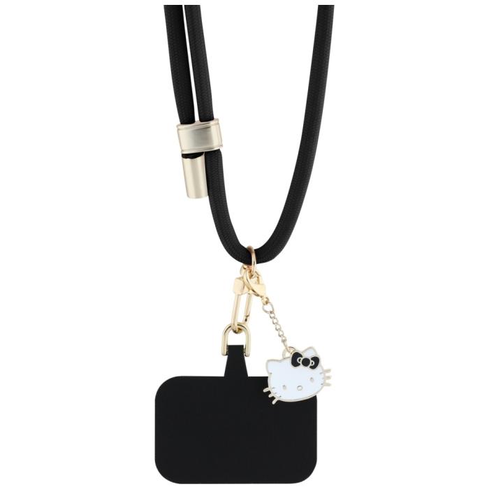 Hello Kitty - Hello Kitty Mobilrem Universal Patch & Kitty Head Charm – Svart