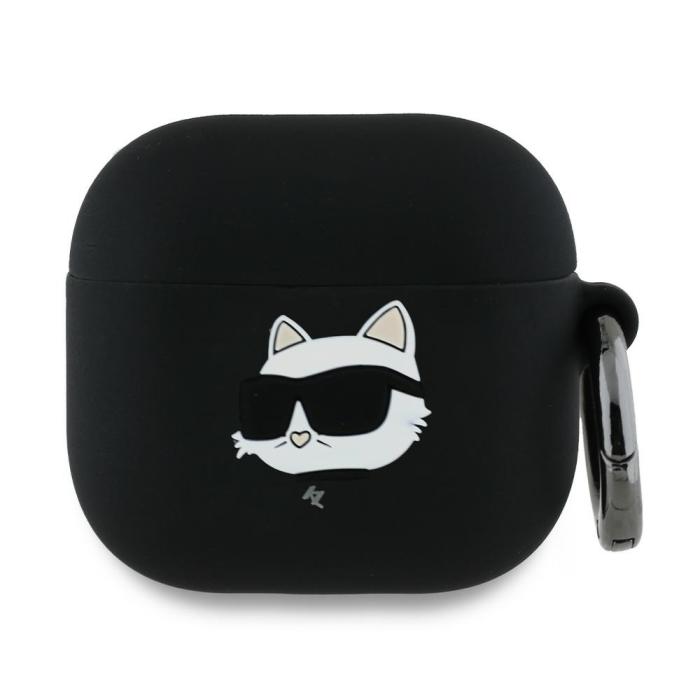 KARL LAGERFELD - Karl Lagerfeld AirPods 4 Silikonskal Choupette Head 3D - Svart