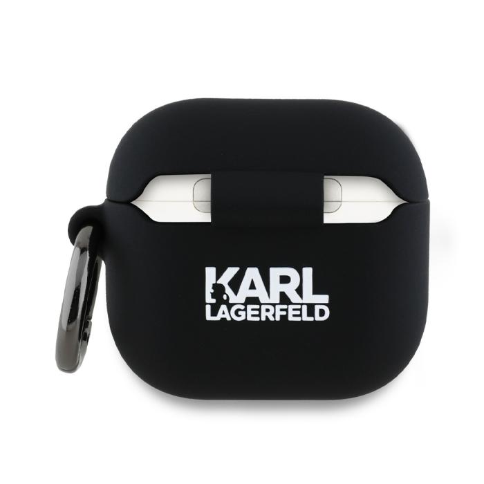 KARL LAGERFELD - Karl Lagerfeld AirPods 4 Silikonskal Karl & Choupette Head 3D - Svart