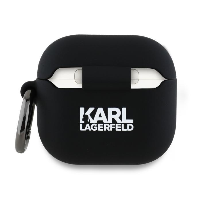 KARL LAGERFELD - Karl Lagerfeld AirPods 4 Silikonskal Karl Head 3D - Svart