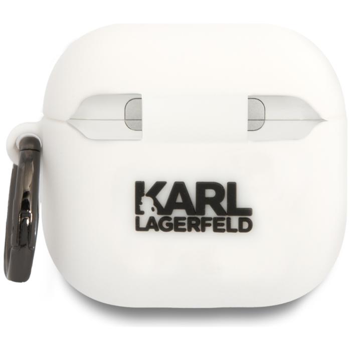 KARL LAGERFELD - Karl Lagerfeld AirPods 4 Skal 3D Silicone NFT - Vit
