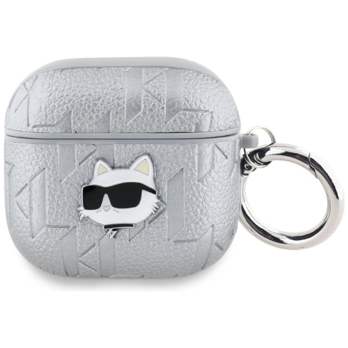 KARL LAGERFELD - Karl Lagerfeld AirPods 4 Skal Monogram Choupette Head - Silver