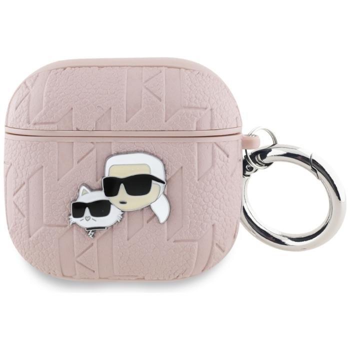 KARL LAGERFELD - Karl Lagerfeld AirPods 4 Skal Monogram Karl & Choupette Head - Rosa