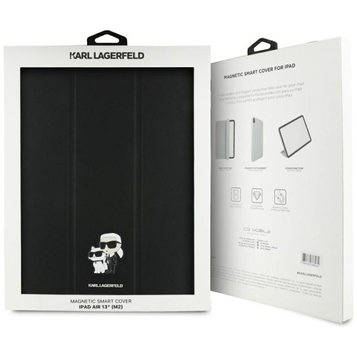 KARL LAGERFELD - Karl Lagerfeld iPad Air 13 (2024) Fodral Saffiano Magnetic - Svart