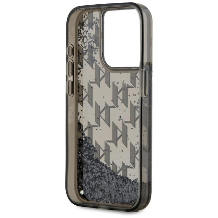 KARL LAGERFELD - Karl Lagerfeld iPhone15 Pro Mobilskal MagSafe Liquid Glitter - Svart