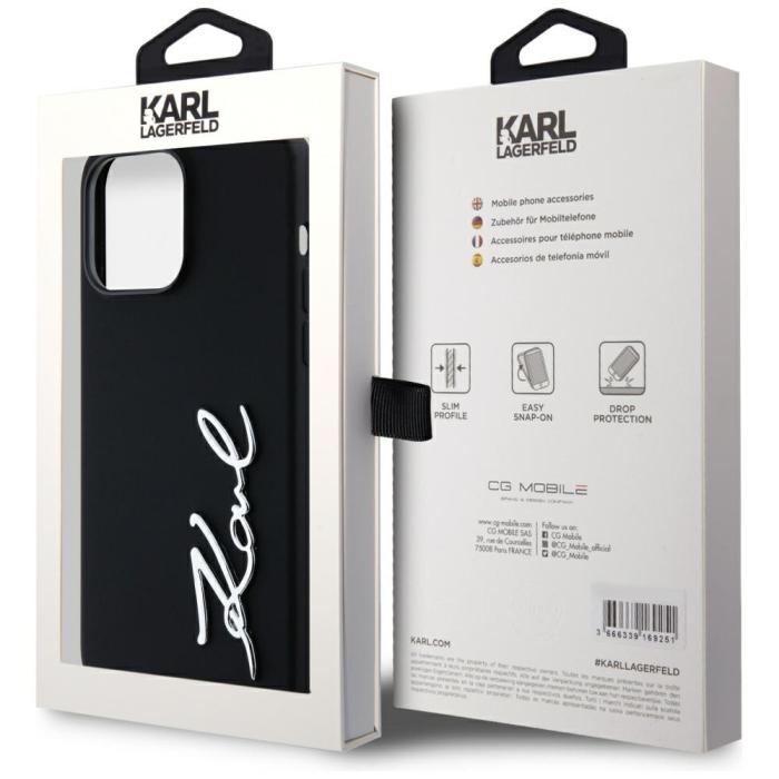 KARL LAGERFELD - Karl Lagerfeld iPhone 14 Pro Max Mobilskal MagSafe Metal Script Logo