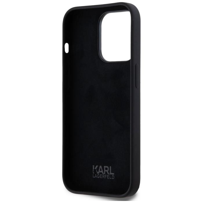 KARL LAGERFELD - Karl Lagerfeld iPhone 14 Pro Skal MagSafe Metal Script Svart