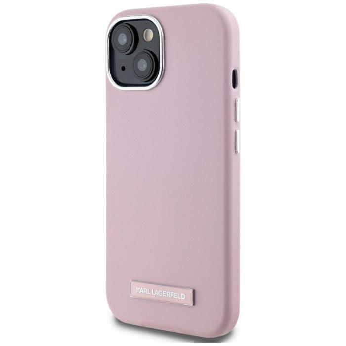 KARL LAGERFELD - Karl Lagerfeld iPhone 15 Mobilskal MagSafe FW Metal Plate Rosa