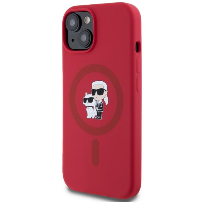 KARL LAGERFELD - Karl Lagerfeld iPhone 15 Mobilskal MagSafe Karl & Choupette Röd