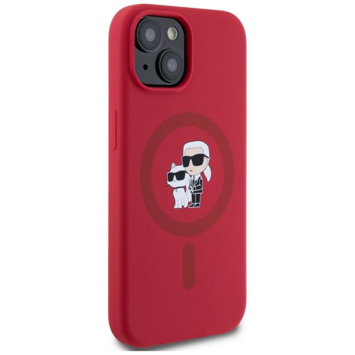 KARL LAGERFELD - Karl Lagerfeld iPhone 15 Mobilskal MagSafe Karl & Choupette Röd
