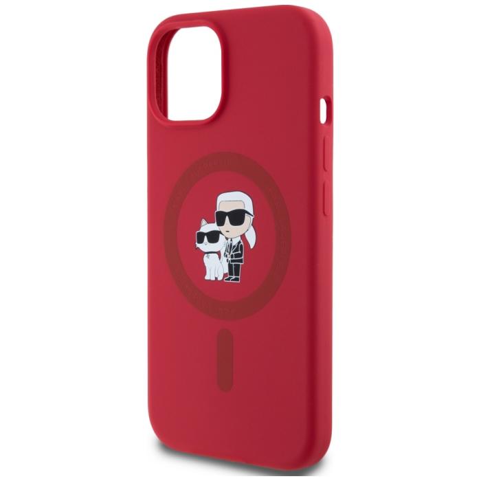 KARL LAGERFELD - Karl Lagerfeld iPhone 15 Mobilskal MagSafe Karl & Choupette Röd