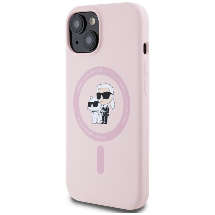 KARL LAGERFELD - Karl Lagerfeld iPhone 15 Mobilskal MagSafe Karl & Choupette Rosa