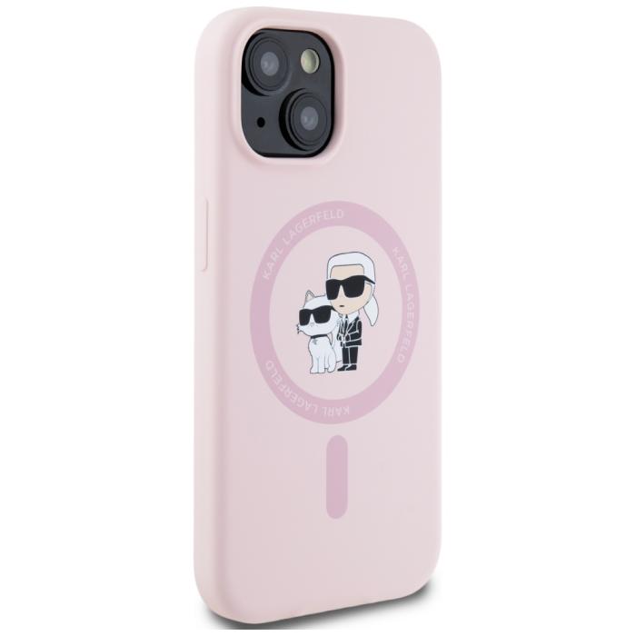 KARL LAGERFELD - Karl Lagerfeld iPhone 15 Mobilskal MagSafe Karl & Choupette Rosa
