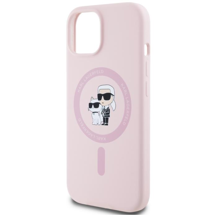 KARL LAGERFELD - Karl Lagerfeld iPhone 15 Mobilskal MagSafe Karl & Choupette Rosa