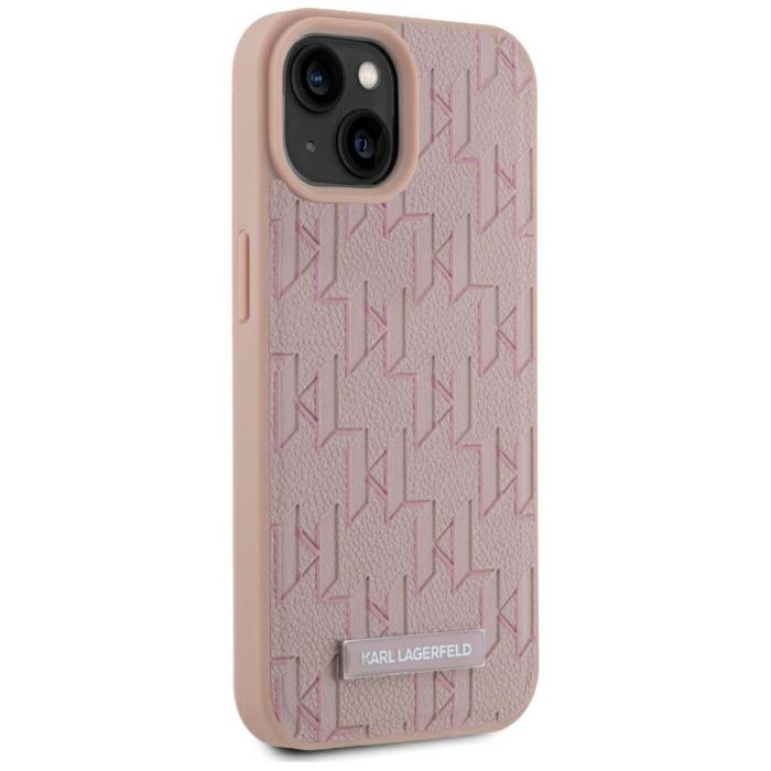 KARL LAGERFELD - Karl Lagerfeld iPhone 15 Mobilskal MagSafe Mongram Logo - Rosa