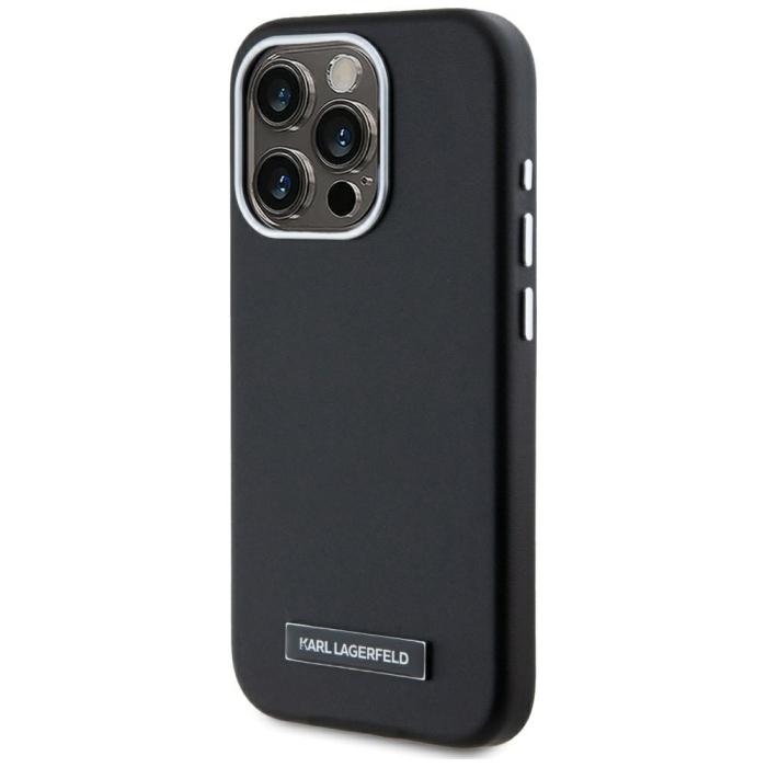 KARL LAGERFELD - Karl Lagerfeld iPhone 15 Pro Mobilskal MagSafe FW Metal Plate - Svart