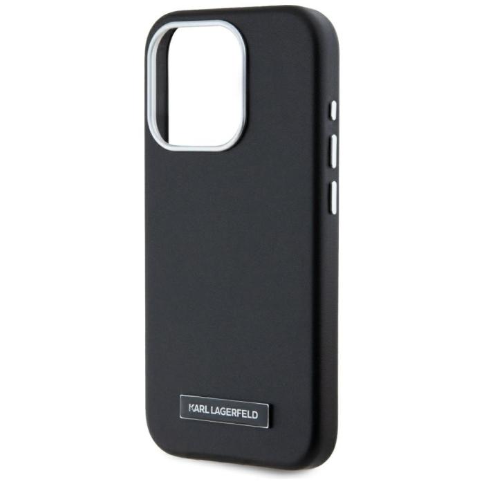 KARL LAGERFELD - Karl Lagerfeld iPhone 15 Pro Mobilskal MagSafe FW Metal Plate - Svart