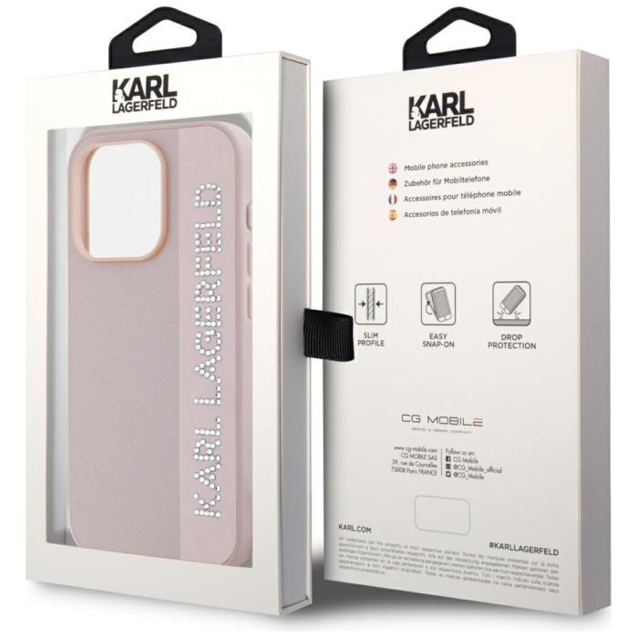 KARL LAGERFELD - Karl Lagerfeld iPhone 15 Pro Mobilskal MagSafe Saffiano Charm