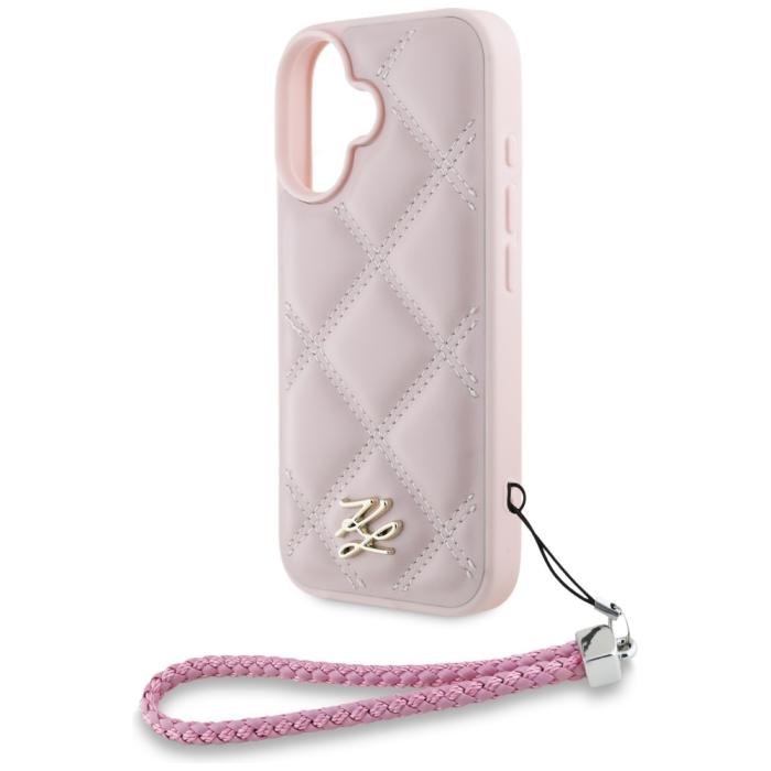 KARL LAGERFELD - Karl Lagerfeld iPhone 16 Mobilskal MagSafe Quilted Logo Strap - Svart