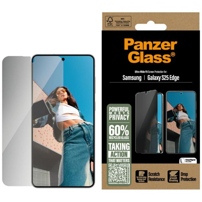 PanzerGlass - PanzerGlass Galaxy S25 Edge Härdat Glas Skärmskydd Privacy