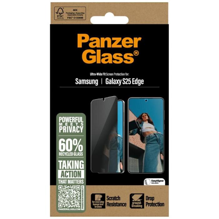 PanzerGlass - PanzerGlass Galaxy S25 Edge Härdat Glas Skärmskydd Privacy