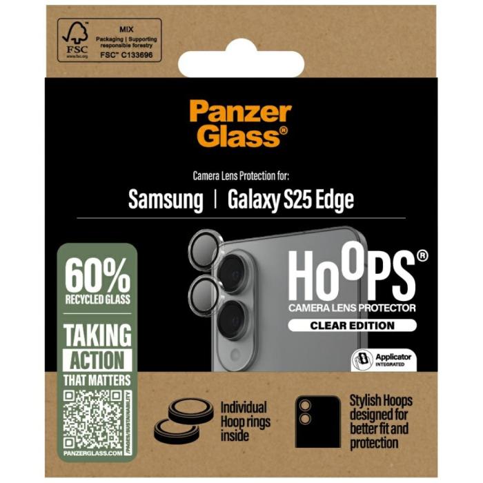 PanzerGlass - PanzerGlass Galaxy S25 Edge Kameralinsskydd Härdat Glas Hoops - Clear