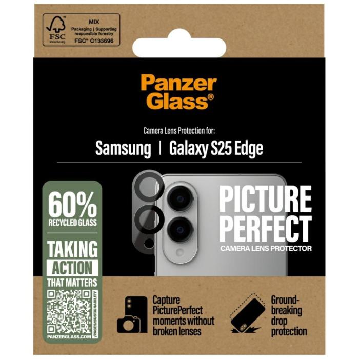 PanzerGlass - PanzerGlass Galaxy S25 Edge Kameralinsskydd Härdat Glas PicturePerfect