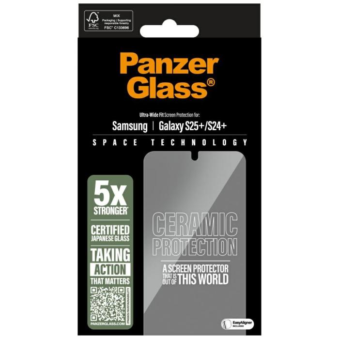 PanzerGlass - PanzerGlass Galaxy S25 Plus Härdat Glas Ultra-Wide Fit - Keramisk