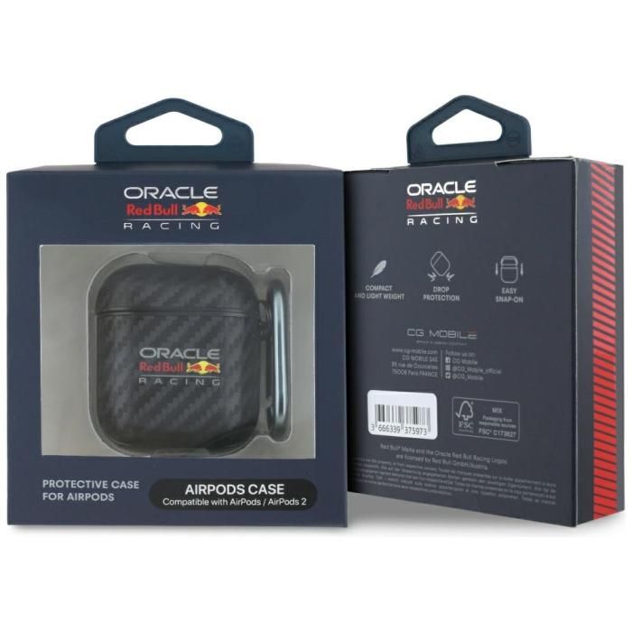 Red Bull - Red Bull AirPods 1/2 Skal PU Carbon Logo - Svart