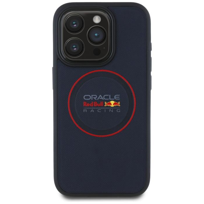 Red Bull - Red Bull iPhone 15 Pro Mobilskal MagSafe Leather Red Ring - Marinblå
