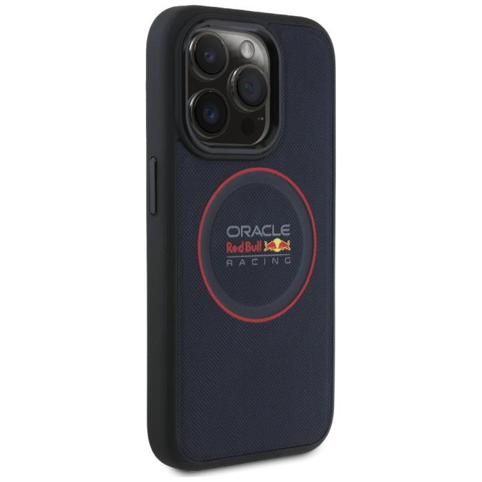 Red Bull - Red Bull iPhone 15 Pro Mobilskal MagSafe Leather Red Ring - Marinblå