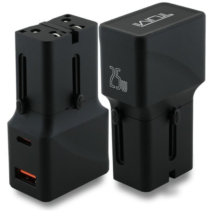Tumi - TUMI Reseladdare Adapter 25W USB-C/USB-A – Svart