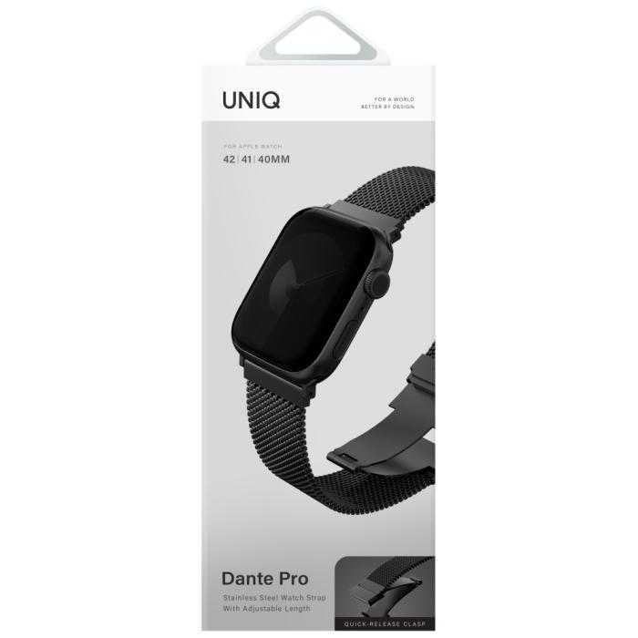 UNIQ - UNIQ Apple Watch 10 (40/41/42 mm) Armband Stainless Steel - Svart