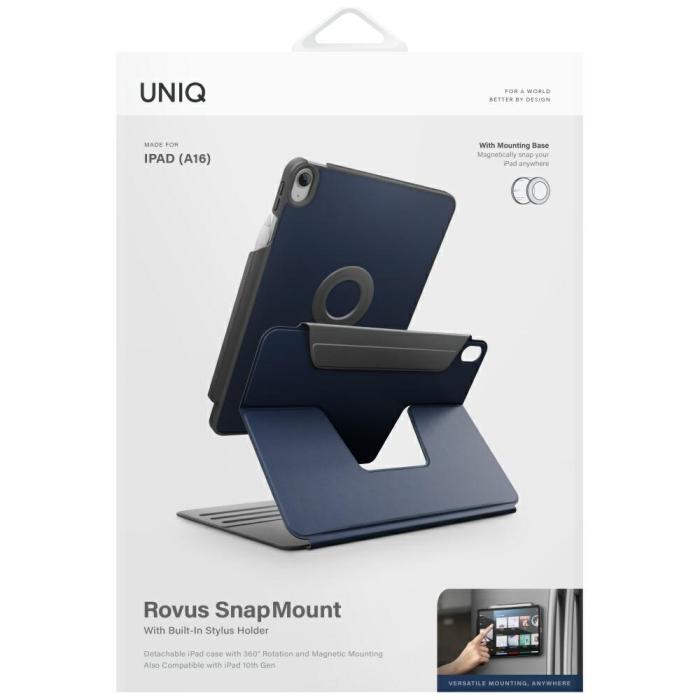 UNIQ - UNIQ iPad 11 A16/iPad 10.9 Fodral Rovus Snapmount Magnetic - Svart