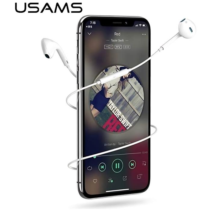 USAMS - USAMS EP-24 Hörlurar Stereo Lightning iPhone 7–XS Max - Vit
