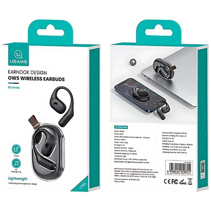 USAMS - USAMS G26 OWS Bluetooth Hörlurar 5.3 - Svart