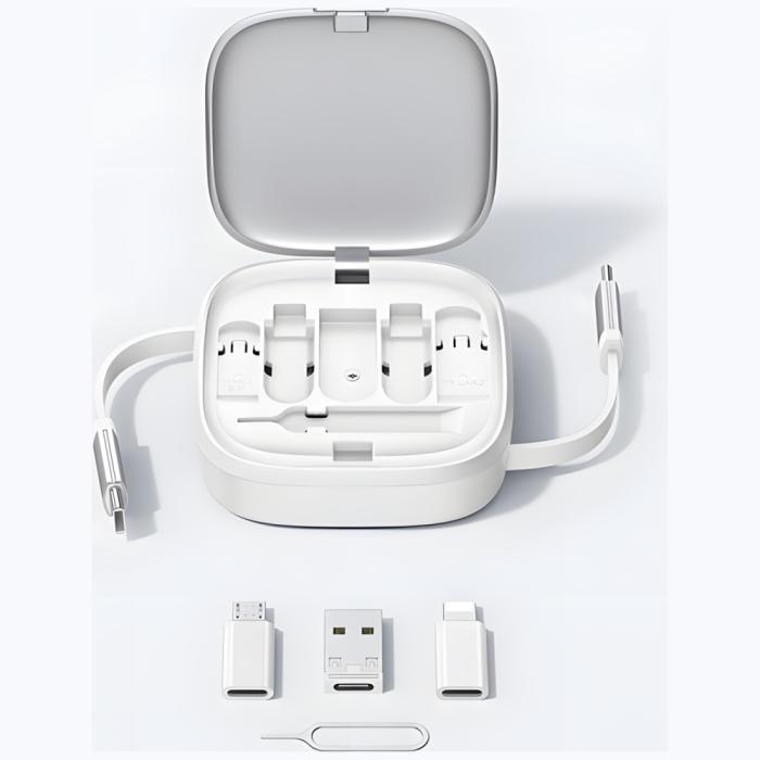 USAMS - USAMS Kabel 3-i-1 Box MicroUSB/USB-C/Lightning 60W SJ650USB01 - Stål