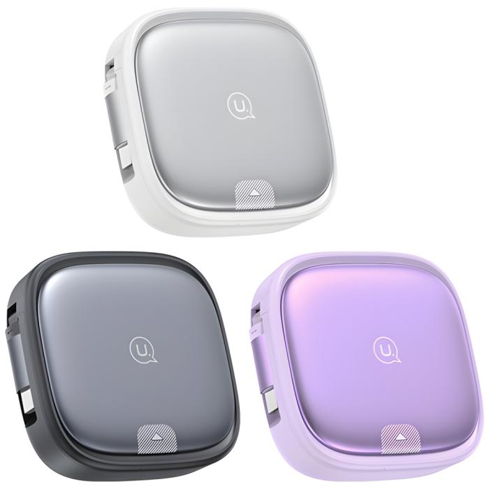 USAMS - USAMS Kabel 3-i-1 Box MicroUSB/USB-C/Lightning 60W SJ650USB03 - Lila