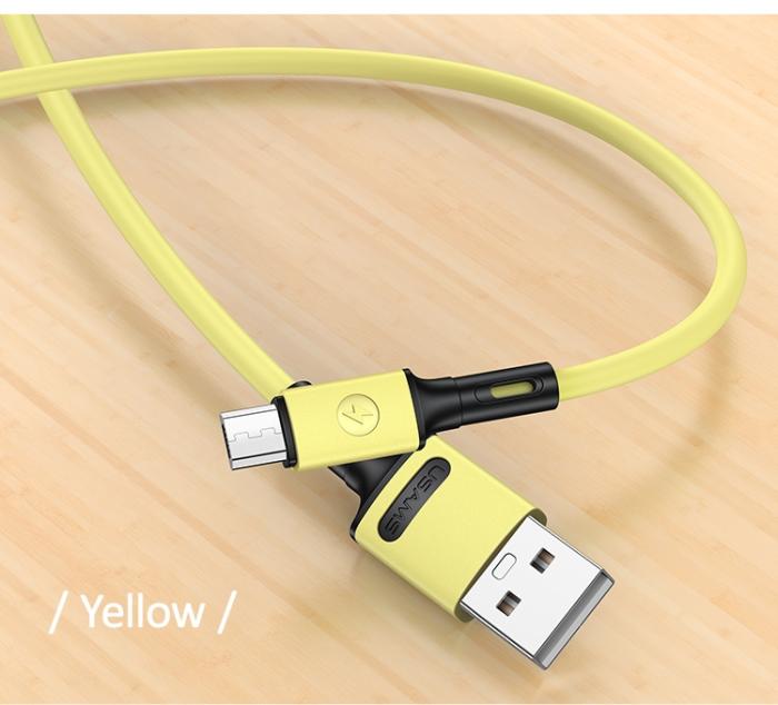 USAMS - USAMS Kabel U52 microUSB 2A Snabbladdning 1m gul SJ435USB03