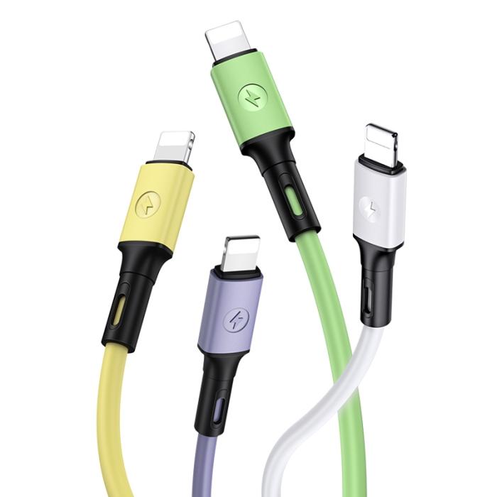 USAMS - USAMS U52 Lightning Kabel 2A 1 m SJ434USB01 - Vit