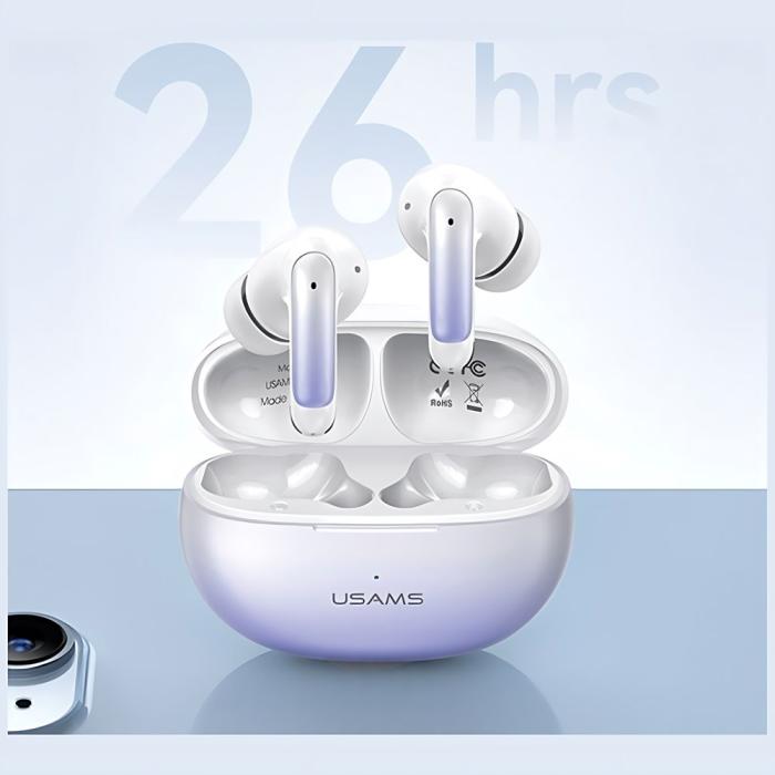 USAMS - USAMS X-don ENC Bluetooth Hörlurar 5.3 TWS - Vit