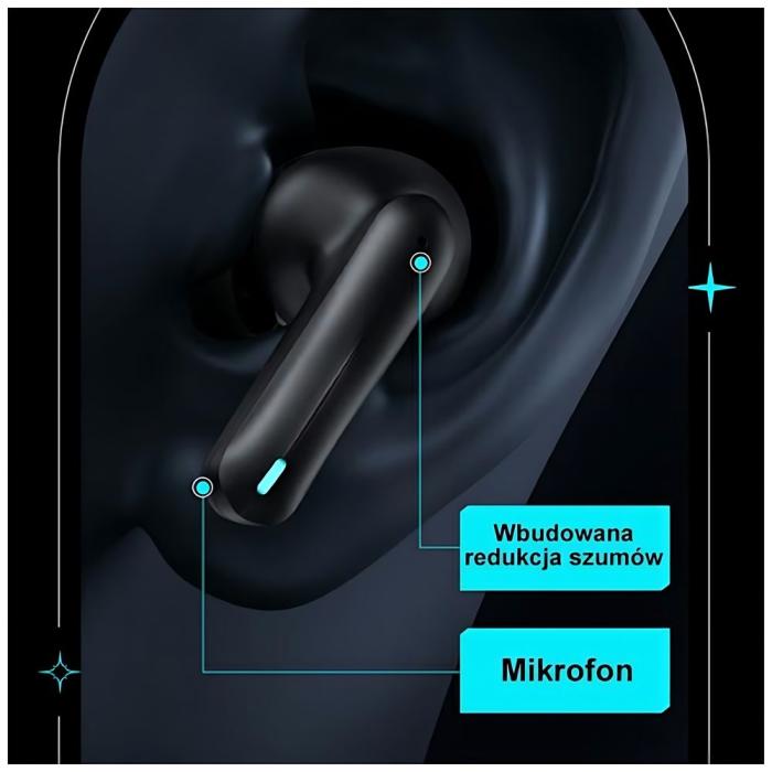 USAMS - USAMS XJ13 ENC Bluetooth Hörlurar 5.3 TWS - Svart