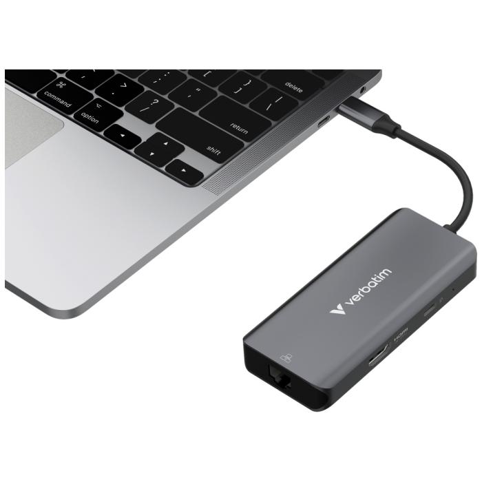 Verbatim - Verbatim Hub USB-C/HDMI/3xUSB-A 3.2/RJ45 32157 - Aluminium